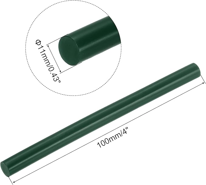 uxcell 20pcs Hot Glue Sticks for Glue Gun 11mm/0.43-inch x 4-inch Mini Hot Melt Adhesive Glue Stick Dark Green
