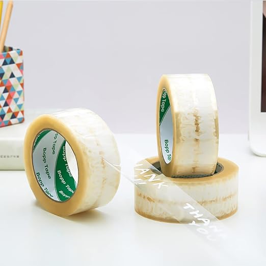 Designer Cute Packing Tape, Colorful Printing Shipping Tape, Carton Decorative Tape for Sealing Boxes, Thank You - White, 1.77" x 110 yd