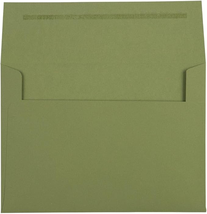 LUXPaper A7 Invitation Envelopes | Peel & Press | 5 1/4" x 7 1/4" | Olive Green | 70lb. Text | 50 Qty