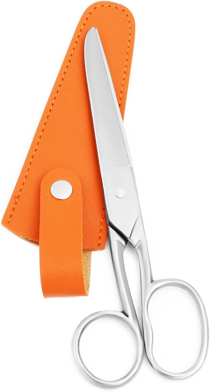 Silver Office Scissors, Heavy Duty Sewing, Paper Cutting Shears, 7" | Tailor Fabric Sewing Paper Cutting Shears Stainless Steel Cutter Leather Art Craft Office Scissors