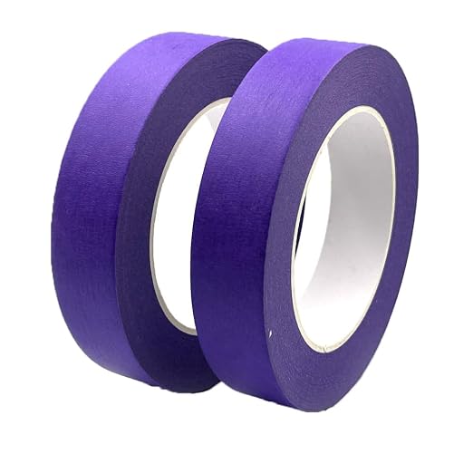 Purple Painters Tape - 1 inch Wide, Masking Tape for Arts, Crafts, Painting, Labeling, Decoration, School Projects, Home Office - 2 Rolls x 55 Yards Each