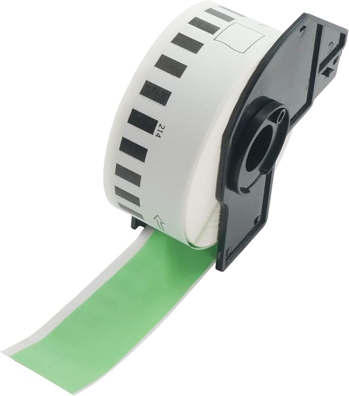 BETCKEY - Continuous Length Labels Replacement for Brother DK-2214 (0.47 in x 100 ft), Compatible with Brother QL Label Printers [1 Rolls/Continuous Labels, Green]
