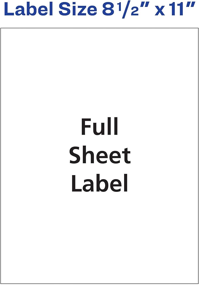 Avery Printable Shipping Labels for Copiers, 8.5" x 11", White, 100 Blank Mailing Labels (5353)