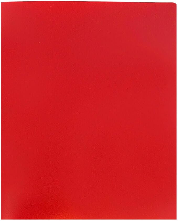 JAM PAPER Heavy Duty Plastic 2 Pocket Extra Tough School Folders - Red - 12/Pack