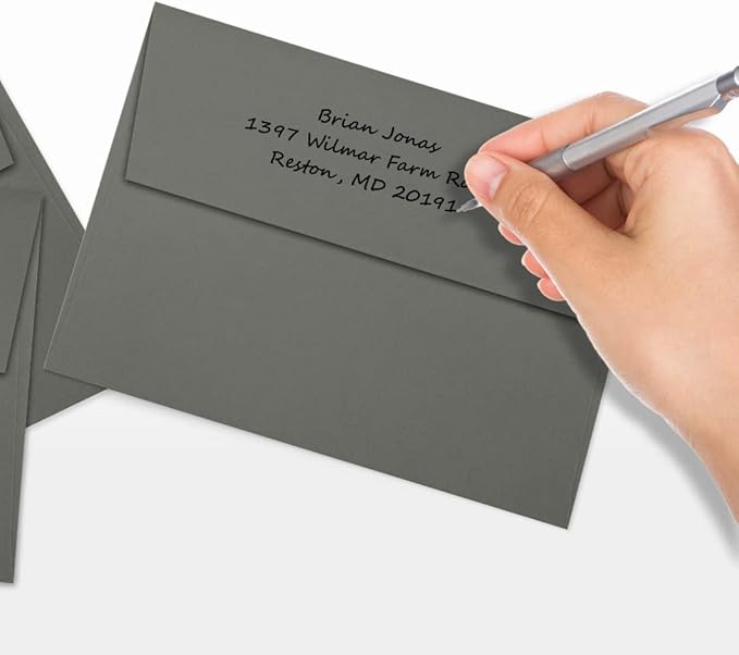 LUXPaper A7 Invitation Envelopes | Peel & Press | 5 1/4" x 7 1/4" | Smoke Gray | 80lb. Text | 250 Qty