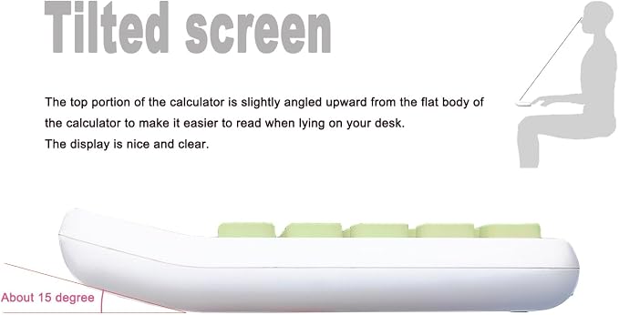 Mechanical Calculator, Bubble Calculator (Green) | Large LCD Display 8 Digit Tilt Screen and Big Button for Teachers Students Basic Office