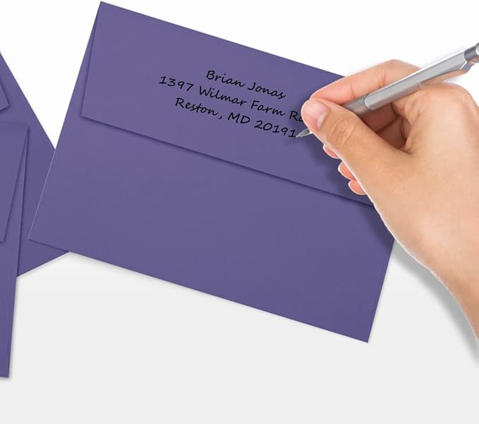 LUXPaper A7 Invitation Envelopes | Peel & Press | 5 1/4" x 7 1/4" | Wisteria Purple | 80lb. Text | 250 Qty