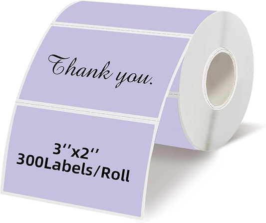Starboling 3" x 2" Thermal Labels,Self-Adhesive Rectangle Thermal Printer Sticker,for Price,Barcode,Mailing,Name（Purple）