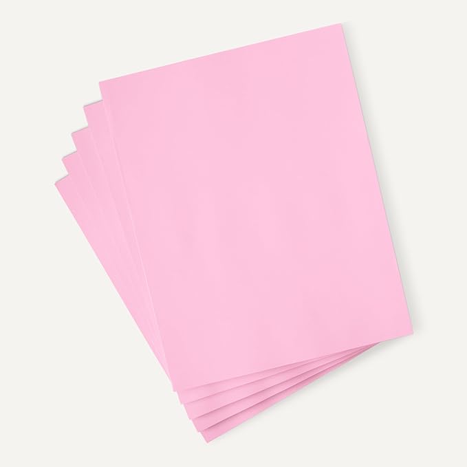 Amazon Basics 30% Recycled Color Copy Paper, 8.5" x 11", 20lb, Pastel Pink, 500 Sheets