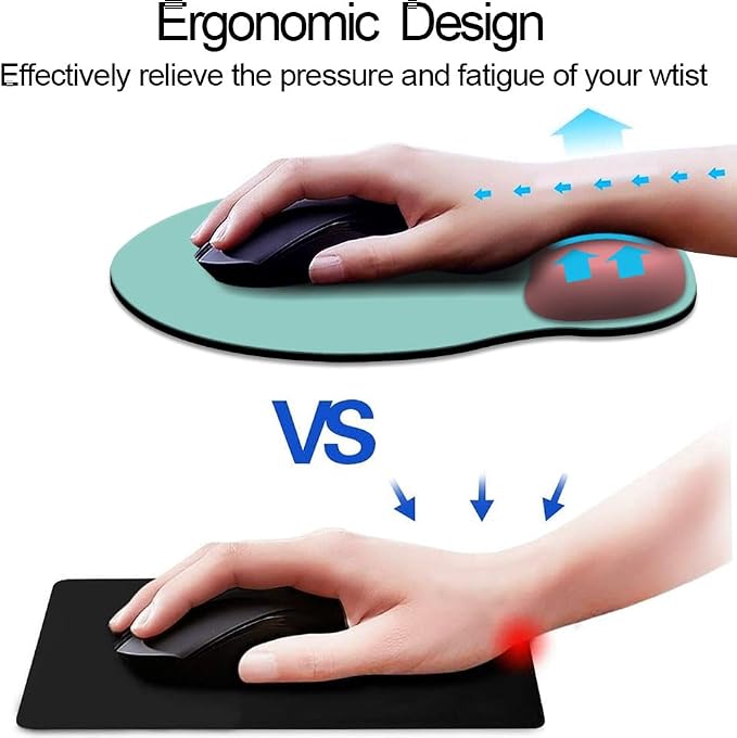 Dooke ErgoComfort Wrist Rest Mouse Pad-Ergonomic Office Mousepad with Wrist Support-Non-Slip, Design Desk Accessories Mat for Home&Game Decor Pink Green