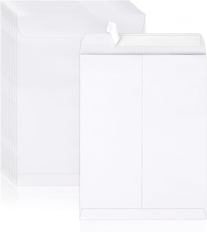 24 Pack 9 x 12 Self Seal Security White Catalog Envelopes | Heavyweight 28lb Mailing Envelopes, Business Letter Document Organizer,Business Mailing,Office Stationery Shipping