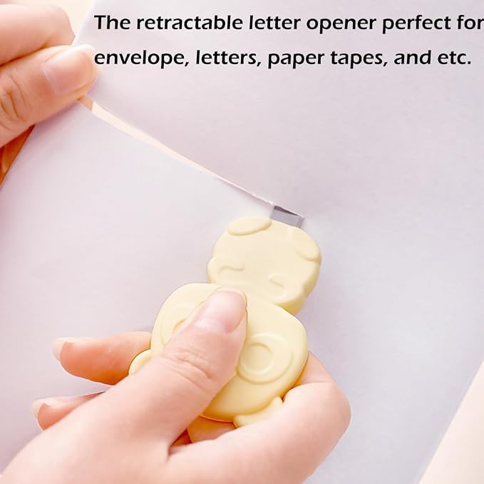 6 Pack Mini Retractable Box Cutter Cute Panda Shaped Utility Knife | Letter Opener, Envelope Slitter, Portable Utility Pocket Knives, DIY Cutting, Keychain Hole, Home Office Stationery