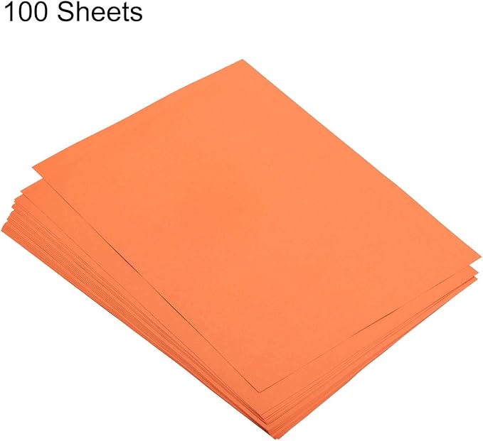 MECCANIXITY 100 Sheets Colored Copy Paper 8.3 x 5.8 Inch Printer Paper 80gsm Orange for Office Printing, Document Copying, Invitations, Forms, Art Projects