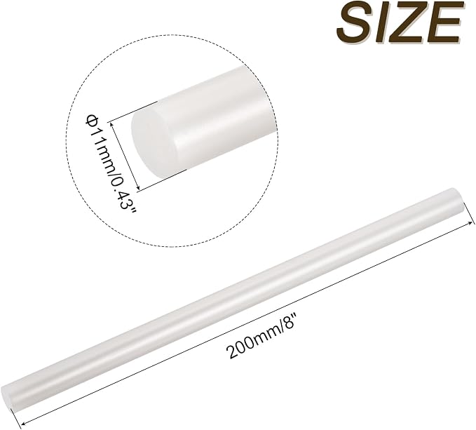 uxcell 30pcs Full Size Hot Glue Gun Sticks 8-inch x 0.43-inch High Sticky Large Hot Glue Sticks for Glue Gun, Metallic White