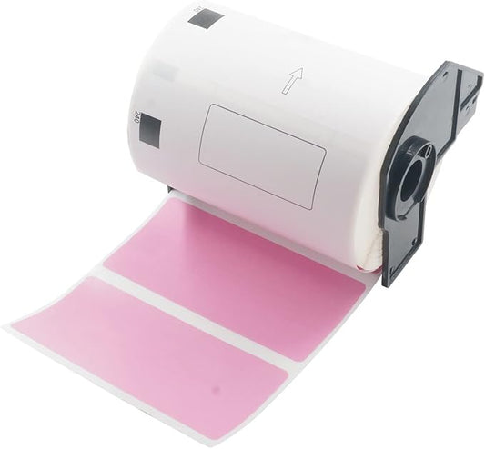 BETCKEY - Large Multi-Purpose Labels Replacement for Brother DK-1240 (4 in x 2 in), Replace for Brother QL Label Printers [1 Rolls/600 Labels, Pink]