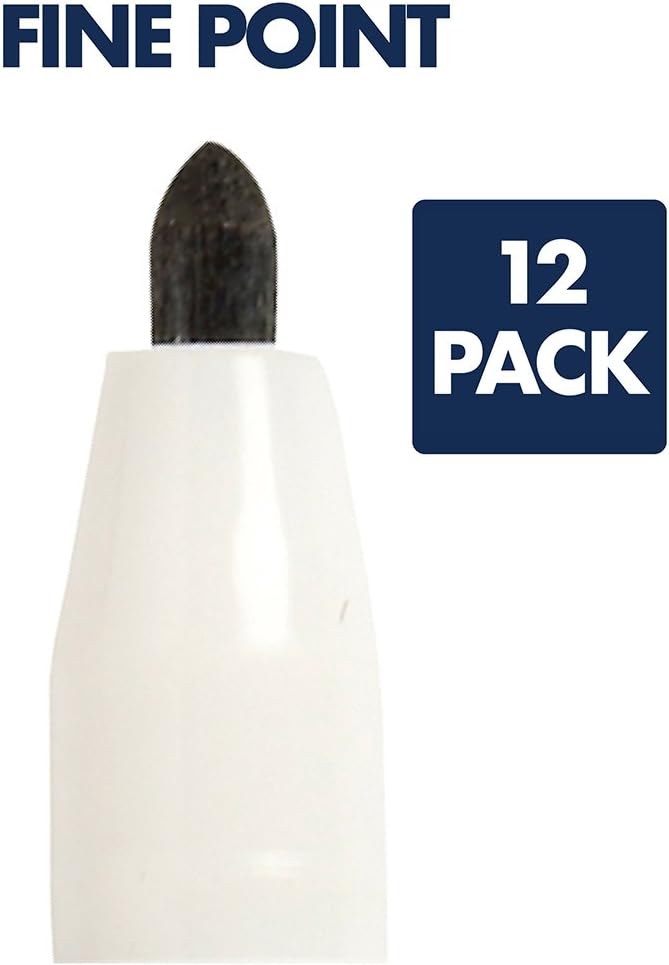 Quartet Dry Erase Markers, Whiteboard Markers, Fine Tip, ReWritables, Mini, Magnetic, Black, 12 Pack (48170)