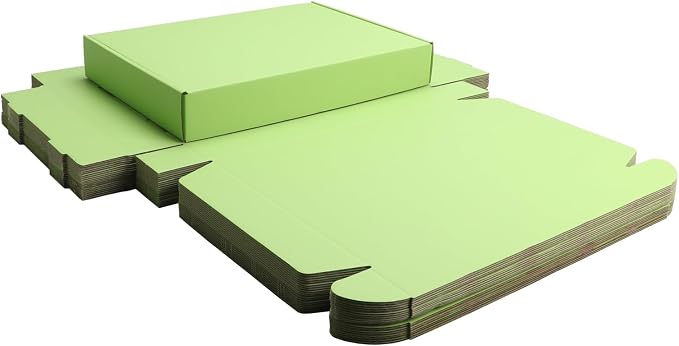 Green Tea Shipping Packaging Box Wrap E-Commerce Packing 20Pcs13×9×2Inch | Corrugted cardboard Wraps,flat pre-folded easy assembly,online store daily shipping parcels,gifts boxes,cross-border mailing