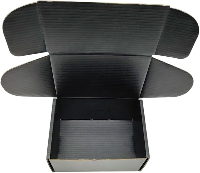 Black Cardboard Shipping Box Mailers 6.25 x 4.1 x 3 Inch Corrugated Packaging Storage Boxes 10 Pack (Inside Size: 5.5 x 4 x 2.9)