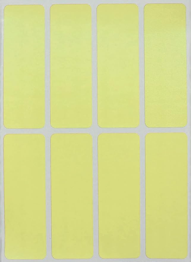 Royal Green Rectangular Stickers Color Coded Write on Labels for Organizing, Moving, & Mailing, 3x1 inch Stickers to Write Labels & Tags for Home, Office, and School Projects, 120-Pack (Pastel Yellow)