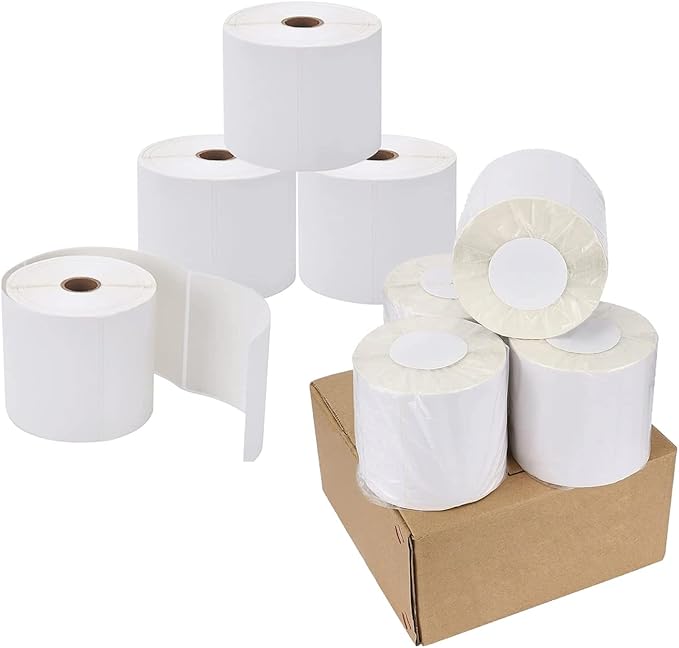 4" x 6" Direct Thermal Labels Roll, 450 Labels/Roll, White Perforated Shipping Labels Compatible with Zebra, Elton Printers(8 Rolls)