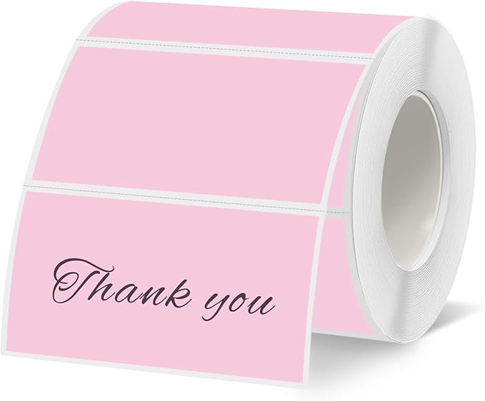 Starboling 2x1 Thermal Labels,Address Barcode Self-Adhesive Thermal Printer Stickers for Logo Design,Name/Price Tag,Address（Pink）