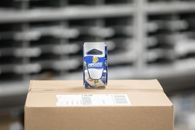 Duck Brand High Performance Packaging Tape with Dispenser - HP260 Strong Packaging Tape Gun for Shipping, Moving, Mailing & Boxes - 1.88 Inches x 22.2 Yards - 1.5" Core - Clear (920352)