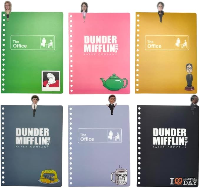 The Office Journal with Character Tabs, Spiral Binding and Flexible Plastic Cover, 8 x 7 inches