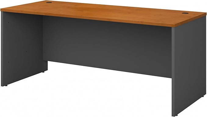 Bush Business Furniture Series C 72W Office Desk in Natural Cherry, Large PC Computer Table for Home or Professional Workplace
