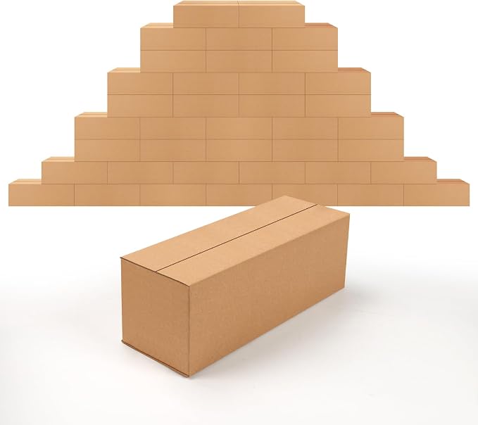 EdenseeLake 40 Pack 12x4x4 inches Shipping Boxes Small Cardboard Boxes for Packing, Moving, Mailing, Brown