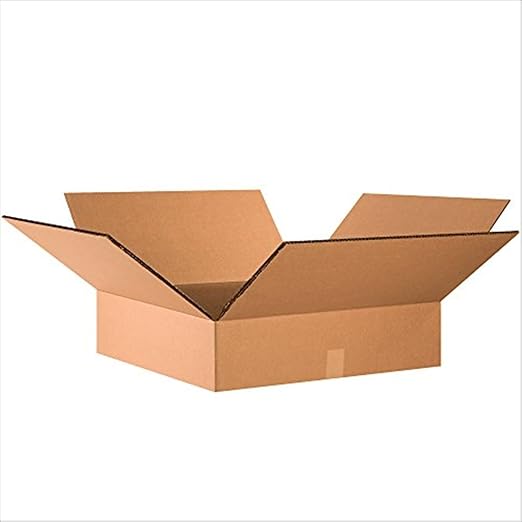 Box USA 24" L x 24" W x 6" H 10-Pack - Flat Double Walled Corrugated Boxes for Shipping, Packaging, Moving, Storage for Home Business, Strong Wholesale Bulk Boxes