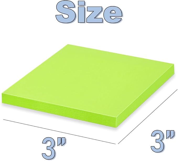 (28 Pads) Sticky Notes Bulk 3x3 in Post Bright Stickies Colorful Memo Pads | Strong Adhesive Super Sticking Power