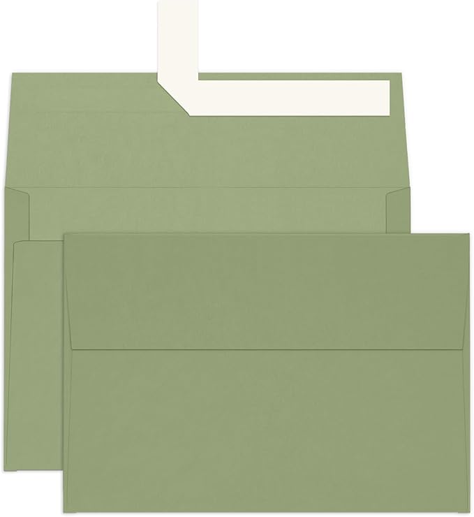 100 Pack A4 Sage Green Envelopes 4x6, Goefun 4.25 x 6.25 Printable Greeting Card Envelopes Self Seal for 4x6 Cards, Photos, Invitations, Weddings, Graduation, Baby Shower, 120 GSM