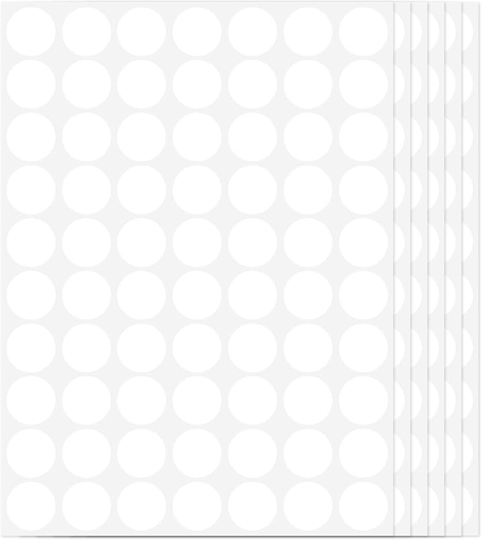 1400 PCS White Circle Dot Stickers 3/4" Round Coding Label | Used for manual labor in kindergartens, garage yard price sales, organizing activity color groups,marking spice bottles