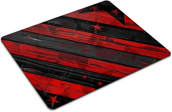 Black red Wood Grain American Flag Mouse pad Customized Mousepad Non-Slip Rubber Base Mouse Pads for Computers Laptop Office Desk Accessories Mouse pad