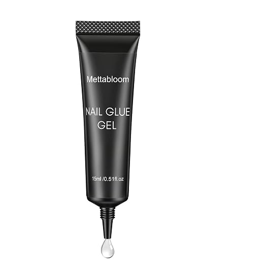 Nail Glue for Press-On Nails, Super Strong Adhesive for Nails Tips, Fake Nails, for Salon & Home Manicure Use, Cure Lamp Needed, 0.5 fl oz