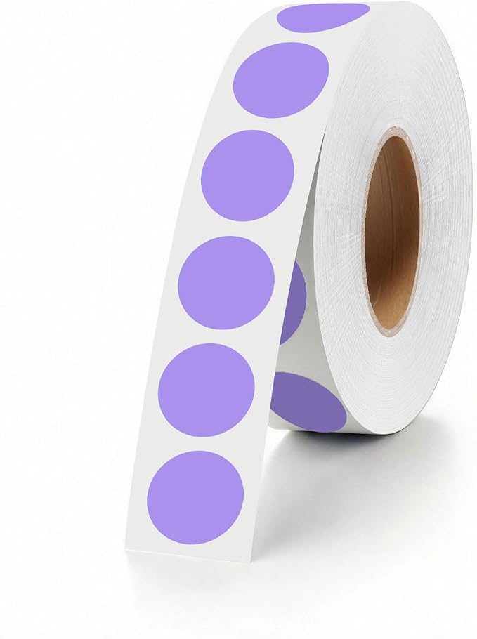 1000 PCS Colored Dot Stickers 1/2" Round Circle Colored Coding Labels Dot Stickers for Toddlers,Classroom,Office (Lavender)