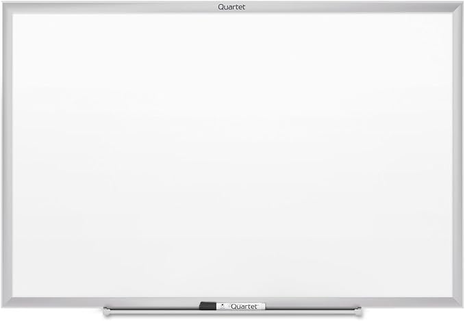 Quartet Dry Erase White Board 96"W x 48"H Magnetic Whiteboard, Nano-Clean, Silver Aluminum Frame (SM538)