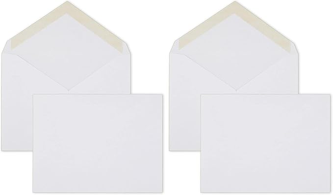 Mead Standard A2 Invitation Envelopes, Gummed Closure, 4-3/8" X 5-3/4", Premium 24-lb Paper, White, 100 per Box (CO198) (Pack of 2)