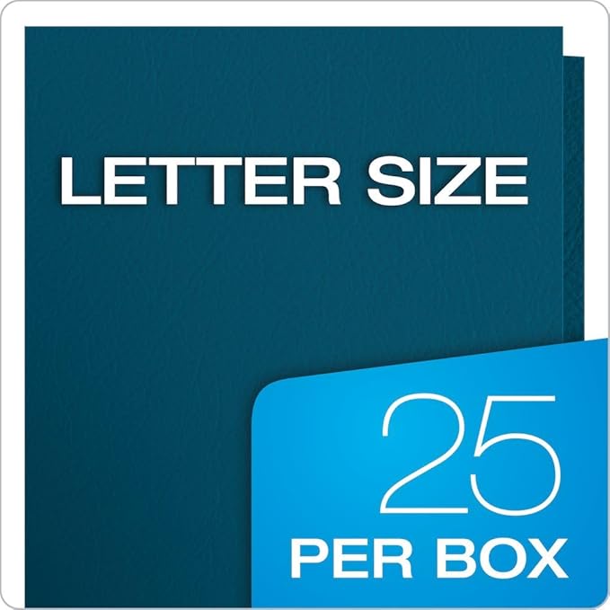 Oxford Twin-Pocket Folders, Textured Paper, Letter Size, Blue, Holds 100 Sheets, Box of 25 (57502EE) (Pack of 5)