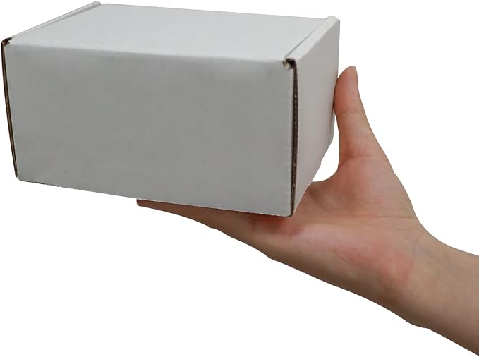 RLAVBL 6x4x3 Inches Shipping Boxes Set of 25, White Small Corrugated Cardboard Box, Mailer Boxes for Packing Small Business