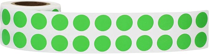 Light Green 1/2" Inch Round Adhesive Labels 1,000 Color Coding Dot Stickers for Efficient Inventory Management, Crafting Projects, and Organizational Tasks in Offices, Schools, and Homes