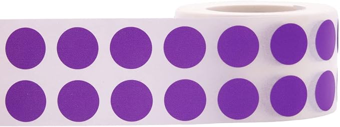 Purple 1/2" Inch Round Adhesive Labels 1,000 Color Coding Dot Stickers for Efficient Inventory Management, Crafting Projects, and Organizational Tasks in Offices, Schools, and Homes