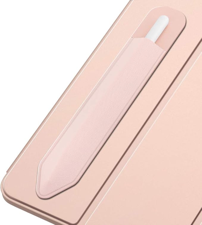 MoKo Adhesive Pencil Case Holder Sticker for Apple Pencil, Rose Gold | Elastic Pencil Pocket Pouch, Adhesive Sleeve, Attached to iPad Case, For Pro/USB-C/1st/2nd Gen and Similarly Stylus Pens