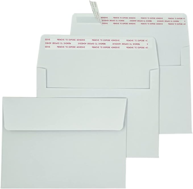 A6 Invitation envelopes（200 PCS 4.7x6.5 in） - windowless design 120GSM white paper envelopes with printabl quick self-seal for invitations, greeting cards, photos invoices