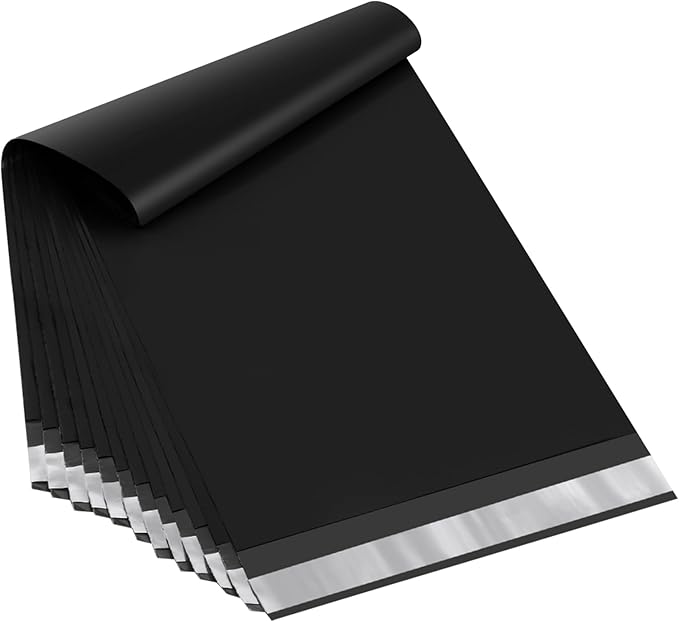 UCGOU 11.5x21 Long Poly Mailers Black Shipping Bags Self-Sealing Waterproof and Tear-Proof Shipping Envelope for Small Business Envelopes Bag for Unique Items Long Mailers Poly Bags 50 Pack