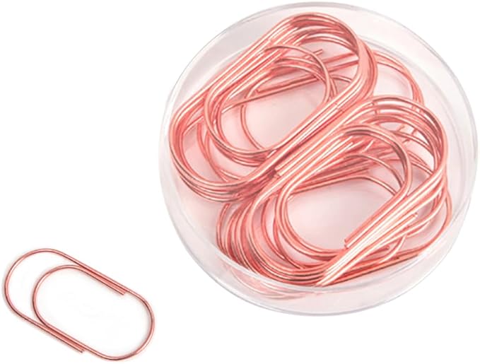 Jumbo Paper Clips, Wide Large Paper Clamps Rose Gold 2 inch 20pcs Durable and Rust Proof Paper Clips for Office, School, Home Supplies(Rose Gold)