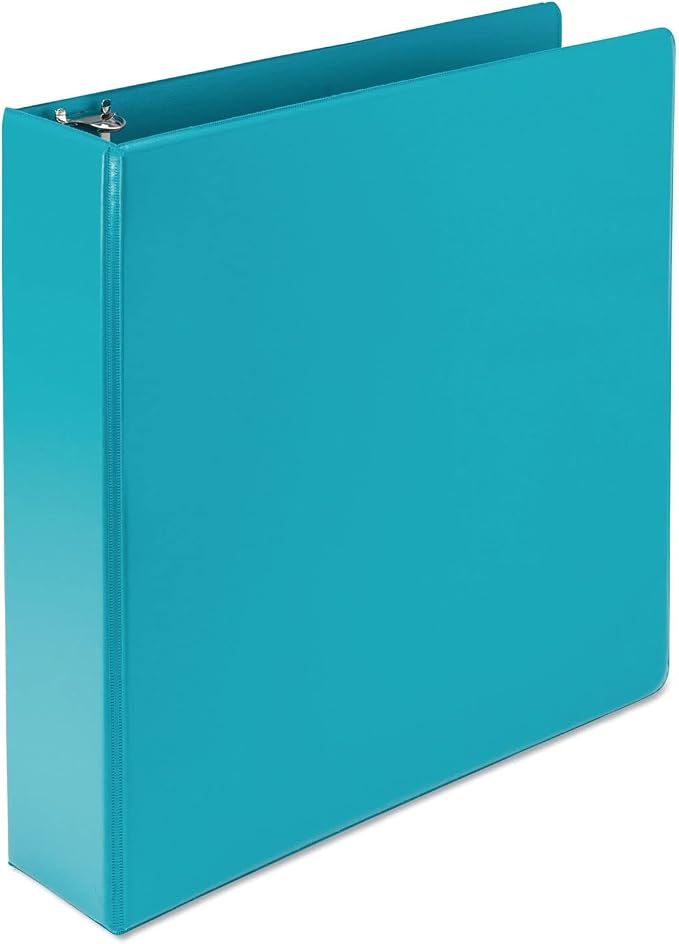 Samsill Earth’s Choice Biobased Durable Fashion Color 3 Ring View Binder, 2 Inch Round Ring, Up to 25% Plant Based Plastic, USDA Certified Biobased, Turquoise, Value Two Pack