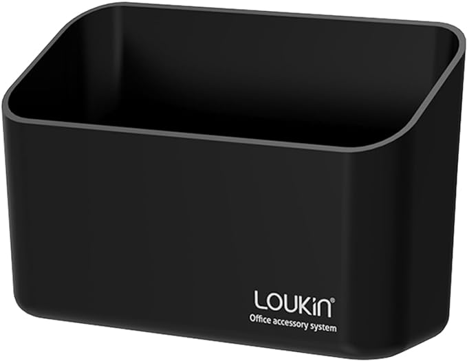 loukin Magnetic & Adhesive Marker Holder, Whiteboard Accessory Tray, Black | 5.3" × 2.2", Holds 1 Eraser and 8 Markers, Supports up to 3.3 lb, 2 Mounting Options, Fits Glass and Refrigerators