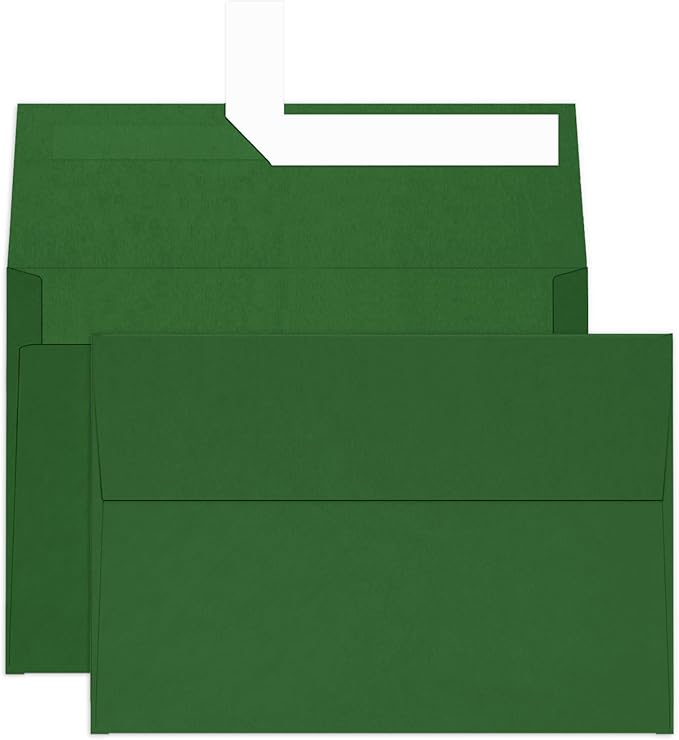 4.25 x 6.25 Dark Green Envelopes A4 100 Pack Self Seal, Goefun 120 GSM Printable 4x6 Envelopes for Invitations, Photos, Wedding, Graduation, Baby Shower, and Various Holidays