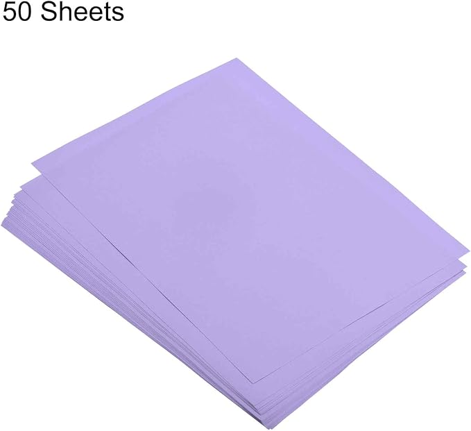 MECCANIXITY 50 Sheets Colored Copy Paper 8.3 x 11.7Inch Printer Paper 80gsm Light Purple for Office Printing, Document Copying, Invitations, Forms, Art Projects